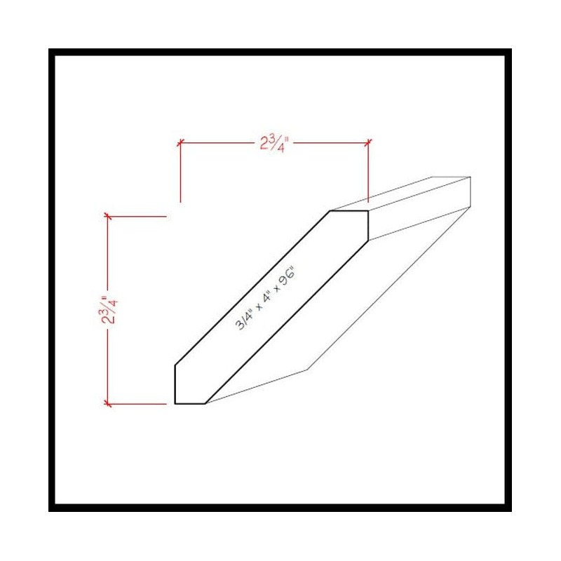 EWCR38 Shaker Craftsmen Crown Moulding Trim, 3/4" x 4", Maple,