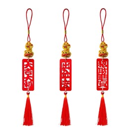 3 Pcs chinese new year decorations 2025, New Year Decoration Snake Year Decorations Tassel Charm Culture Decor, Chinese New Year Decorations Car Pendant Tassel