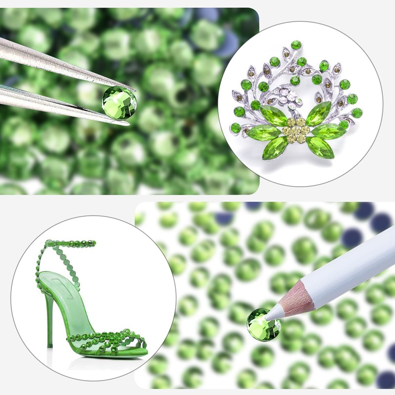 JAONLD Hotfix Rhinestone Flatback 7 Sizes Round Glass Facial Gems