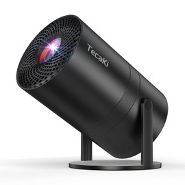 [Two-Way Bluetooth 5.2] Mini Portable Projector 1080P HD Multi-Angle Projection, Tecaki Smart Projector with 180°Rotatable Stand Auto Keystone Correction Long Lens Life for Home Theater Outdoor