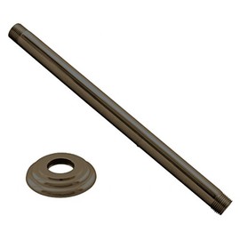 Westbrass 1/2" IPS x 12" Ceiling Mounted Shower Arm with Flange, Oil Rubbed Bronze, D3612A-12