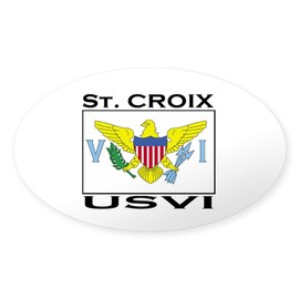 CafePress St. Croix, USVI Flag Oval Sticker Oval Car Bumper Sticker