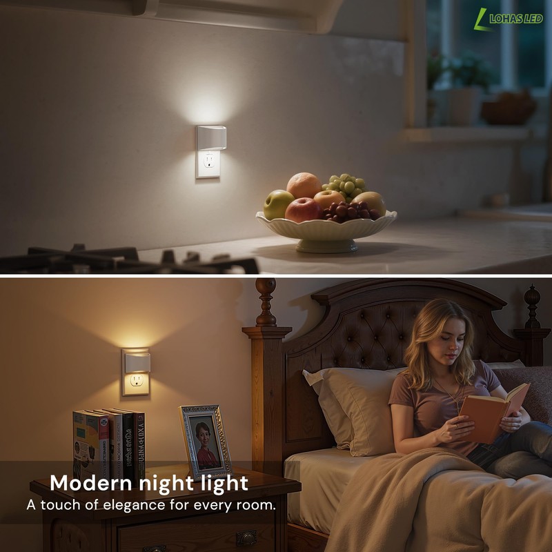 L LOHAS LED Night Lights Plug into Wall with 3CCT
