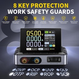 Jadeshay DC Power Supply Adjustable (0-30V, 0-5A) Programmable Lab Power Supply DC Power Supply Color Screen with Alligator Clip and USB