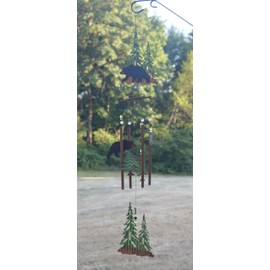 Sunset Vista Designs Wilderness Wonders Mountain Bear Wind Chime, 36"