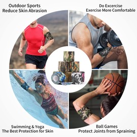 Cohesive Bandage Wrap 2'' x 5Yards, Keilend Tattoo Grip Tape, Self Adherent Bandage for Ankle Sprains, Wrist Swelling &Tattoo，Camo