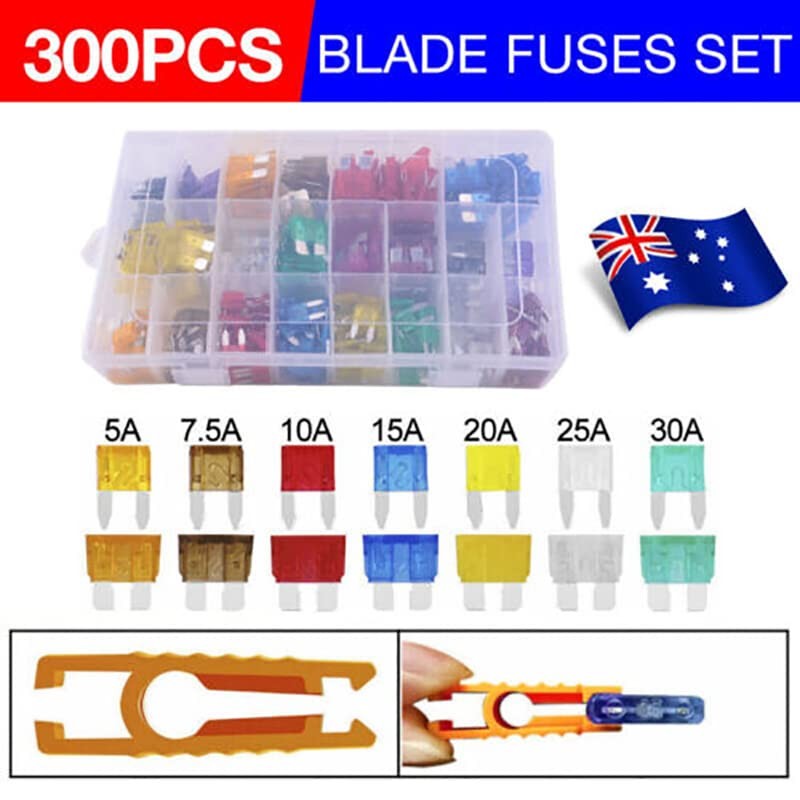 300PCS Car Blade Fuses Assortment Assorted Kit Blade Set Auto