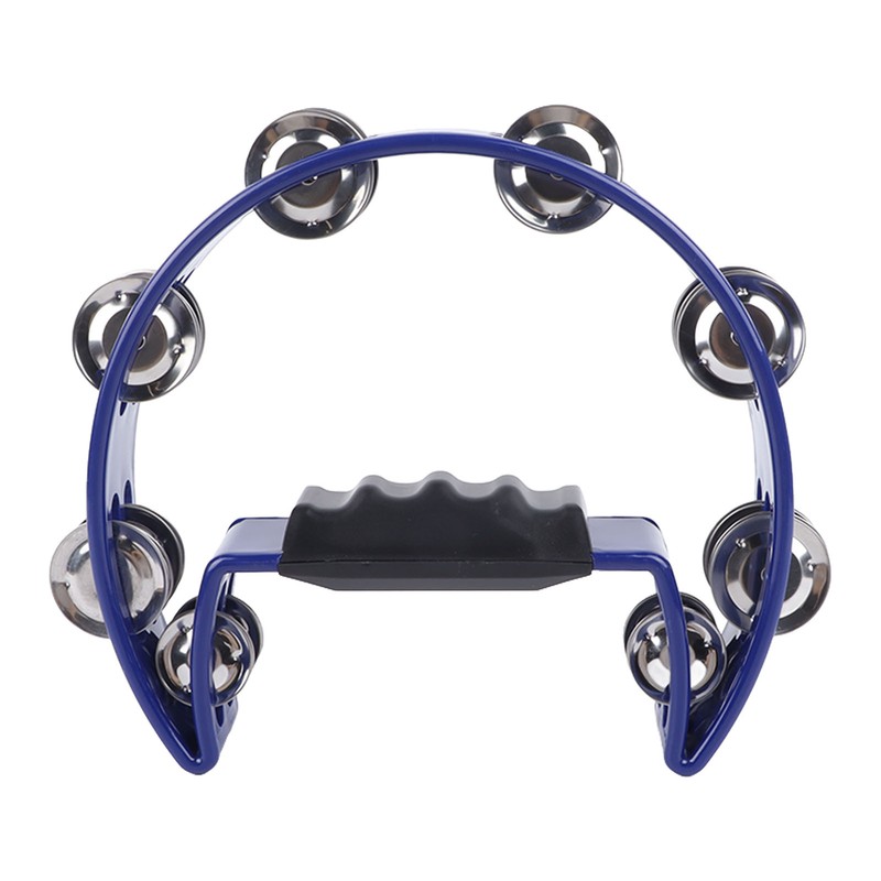 Musical Tambourine Plastic Stainless Steel Clear Crisp Sound Lightweight Percussion