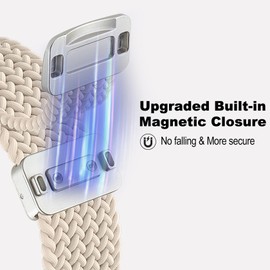 HQzon 16mm Nylon Band Compatible with FITVII HM08/MorePro HM08, Magnetic Buckle Braided Strap Compatible with FITVII Amzhero-Runfit D26/KALINCO