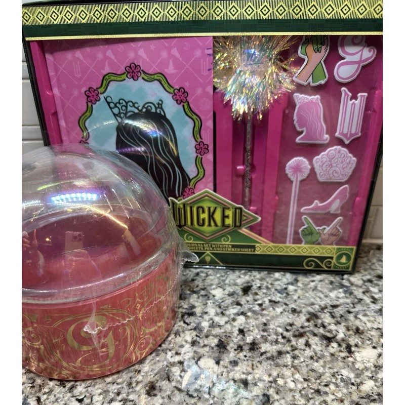 Wicked NEW WICKED Oz MOVIE-Glinda Bubble Glass Decor & Journal-Hard