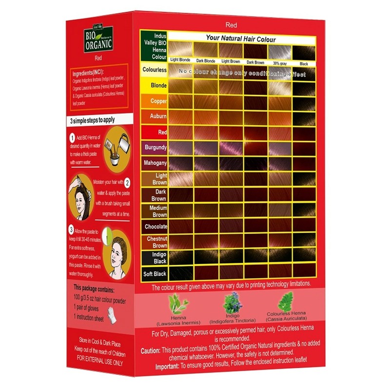 Henna Hair Dye 100% Bio Organic Triple Sifted Microfine Powder