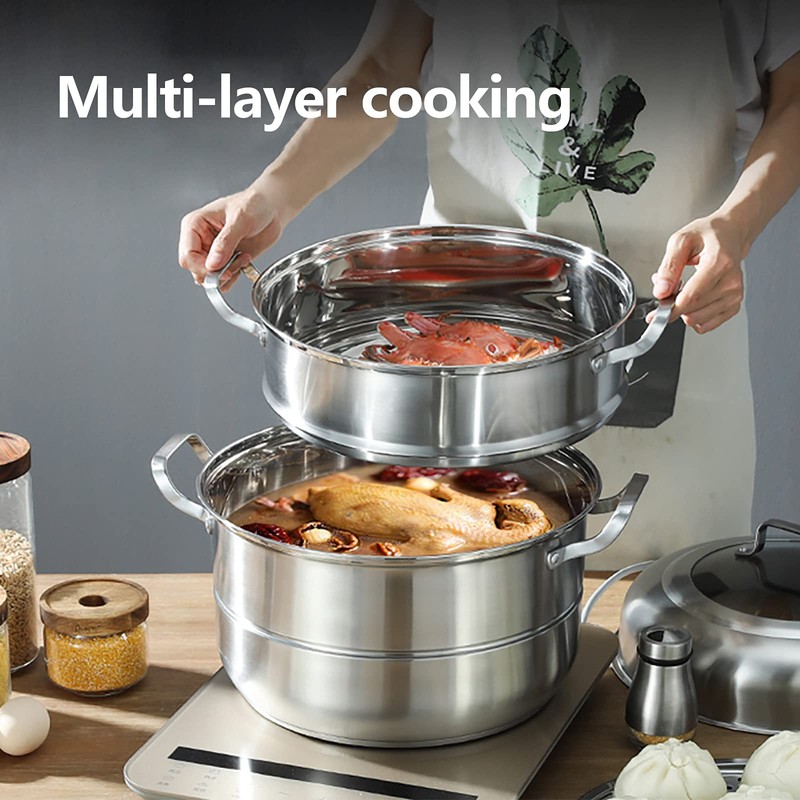 Xuthusman 304 Stainless Steel Steamer - Stackable 5 Levels with