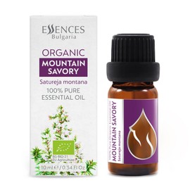 Essences Bulgaria Organic Mountain Savory Essential Oil 10ml | Satureja Montana | 100% Pure and Natural | Undiluted | Therapeutic Grade | Family Owned Farm | Steam-Distilled | Non-GMO | Vegan