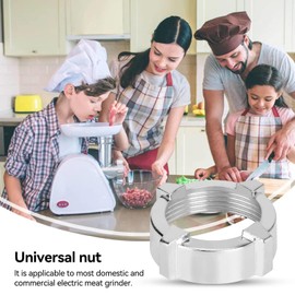 Beufee 2PCS Meat Grinder Nuts, Meat Grinder Parts Kitchen Supplies Meat Grinder Parts Stainless Steel Meat Grinder Nut Universal Meat Mincer Nut 6.2cm/2.4in for Meat Grinder
