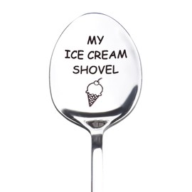 Friend Bestie Ice Cream Spoon Gift for Mom Dad Christmas Birthday Gifts for Husband Wife Ice Cream Lovers Gifts for Granddaughter Grandson Funny Gift for Men Women My Ice Cream Shovel Spoon