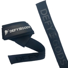 Defy The Gods Pull Wraps for Weightlifting, Cross-Training - Premium Quality Lasso Wrist Straps for Wrist Stability and Wrist Support in Strength Training, Pull Exercises (Black/White)
