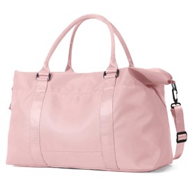 Travel Duffle Bag, Weekender Travel Bag Men Small Gym Bag for Women, Hospital Bag for Labor and Delivery, Overnight Bag Luggage Bag with Trolley Sleeve, Airplane Travel Essentials for Flying(Pink)