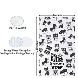 PXTIDY Schnauzer Kitchen Towel Schnauzer Dog Mom Gifts Life is Better with Schnauzers Gift for Schnauzers Pet Dog Lover Towel