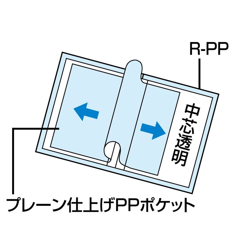 コクヨ ファイル クリアファイル ベーシック 固定式 サイドスロー B5 40ポケット 黒 ラ-B221D