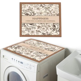 REAIJUNPIN Washer and Dryer Covers for the Top, 27'' x 27'' Colorful Flowers Design Washing Machine Top Protector Dust-Proof Cover,Anti-Slip Washer or Dryer Top Mat Covers (Ink wash flowers)