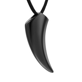 Yinplsmemory Cremation Jewelry Wolf Tooth Urn Necklace for Ashes for Men Stainless Steel Ashes Keepsake Memorial Urn Jewelry for Boyfriend, Metal