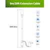 30FT 12AWG Extension Cable for Solar Generators, 8mm Female to