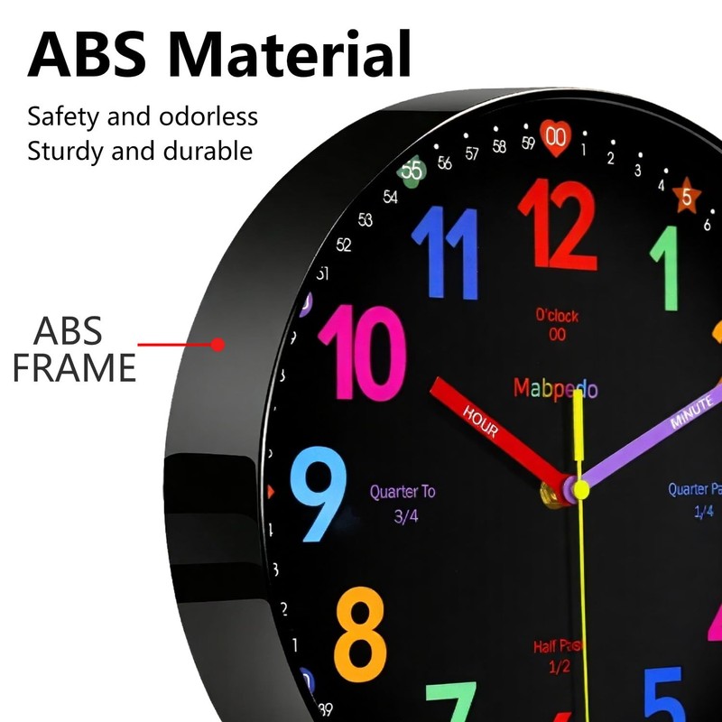 Reloj de pared moderno de 8 pulgadas, funciona con pilas,