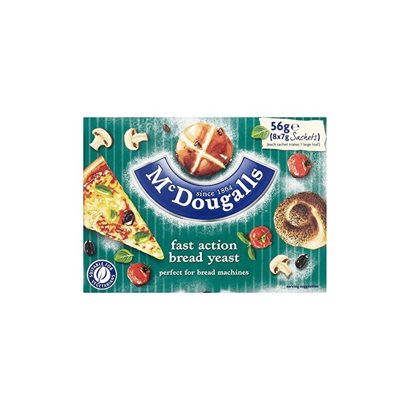 McDougalls Fast Action Bread Yeast Sachets, 56 g