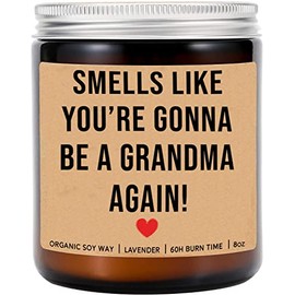 Smells Like You're Gonna Be A Grandma Again Candle - Pregnancy Announcement Candle - Funny Candle - Promoted Grandma Candle - Baby Announcement Candle - Lavender Scented Candles- Soy Wax Candle