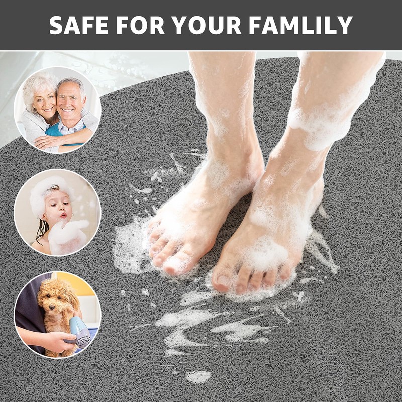 Yolife Triangle Shower Mat, 31.5" x 31.5" Loofah Corner Shower