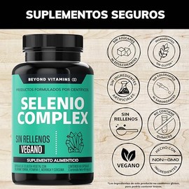 Selenio | Seleniometionina 240mcg, con Vitamina E, Moringa y Raíz de Cúrcuma | 100% Vegano- 60 Cápsulas