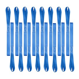 Cartman 16 Pack 1"x18" Soft Loop Motorcycle Tie Down Straps 3600lbs Load Capacity Tie-Down Loops for Secure Trailering of Bikes, ATV, Lawn Equipment, Blue