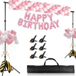 OPKING 10x12Ft Backdrop Stand Heavy Duty, Adjustable Photo Backdrop Stand Kit with 4 Crossbars, 6 Clamps, 2 Sandbags, Carrying Bag, Background Stand for Parties Wedding Photography Festival Decoration