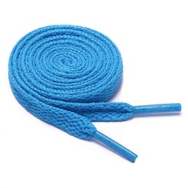 Sechunk Flat Shoelace set of 2 pairs 29 colors 12 lengths Shoe Lace For Sneakers(Lake blue)