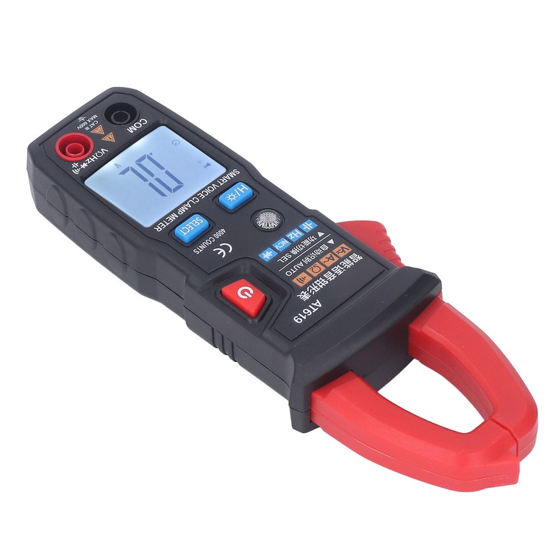 Digital Clamp Meter Automatic Intelligent Voice Announcement ABS Red Multi