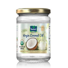 Parachute Naturalz 100% Organic Virgin Coconut Oil 6.8 fl.oz. Glass Jar (200ml) - USDA certified, Cooking Oil