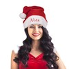 Naughty and Nice Plush Red Holiday Christmas Santa Hats (Naughty