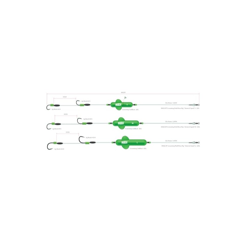 Madcat Screaming Profi River Rig Worm & Squid M 40