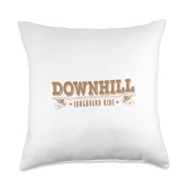 longboard skateboard skate inline axle chill cozy Down Longboard Skateboard Throw Pillow, 18x18, Multicolor