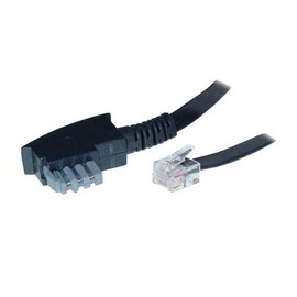 TPFNet Premium Telephone Cable (TAE N Plug to RJ12 Plug (6P6C) 6-Pin 6-Core for Connecting Telephone Modems and Combination Fax Devices etc. to a TAE Connection Box, Black, 6 m