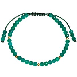 Jewboo Gemstone Bracelet for Women Crystals and Healing Stones Beaded Stone Chakra Bracelets Healing Energy Crystal Jewelry Gifts Adjustable 4mm (Green agate)