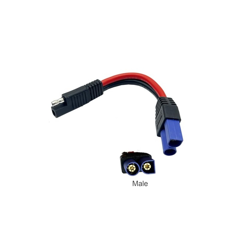 jasavdio 2Pack SAE to EC5 Male Plug Quick Connection Adapter