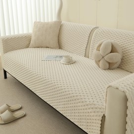 Foxdecor Couch Arm Covers, Armrest Cover for Sofa, Non Slip Chair Arm Covers, Furniture Covers Couch Protector Set of 2pcs. (White, 18"x24")