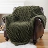 BATTILO HOME Olive Green Faux Fur Throw Blanket for Bed,