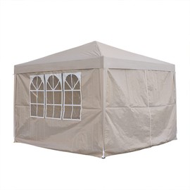 Panana Pop Up Gazebo 8.2''x8.2'' Waterproof Outdoor Garden Marquee Awning Party Tent Canopy and Carry Bag2.5 X 2.5m (Beige)
