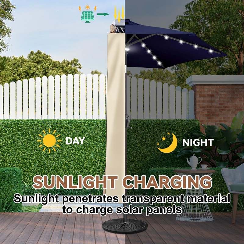 Solar Patio Umbrella Cover - Solar Outdoor Umbrella Covers with