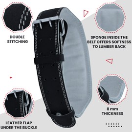 3X Sports Weight Lifting Belt for Fitness Gym Adjustable Leather Belt, 4" 6" Padded Lumbar Back Support, Training Belt Great for Bodybuilding, Powerlifting, Deadlifts Men Workout, Fitness Squats