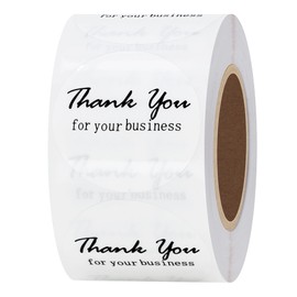 Hybsk Thank You for Your Business Stickers Gold Foil 1.5" Round Total 500 Labels Per Roll (Clear)