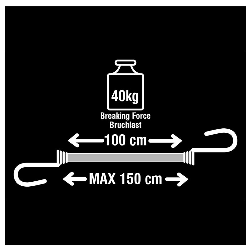 Master Lock 3022EURDAT Rubber Tension Ropes with Hooks, 100 cm