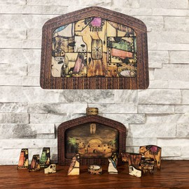 Wooden Jesus Puzzle Statue, Nativity Puzzle with Wood Burned Design, Jesus Puzzles Sculpture Decor, Home Educational Wooden Puzzles Christmas Birthday Gifts (Small)